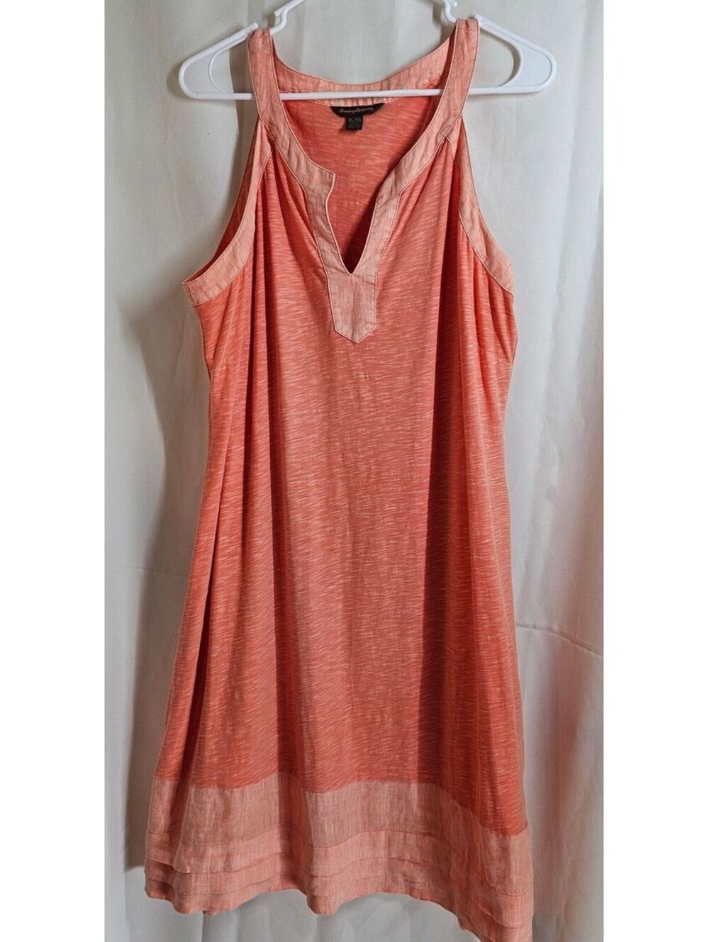 Tommy Bahama Coral Split- Neck Dress Size XLarge